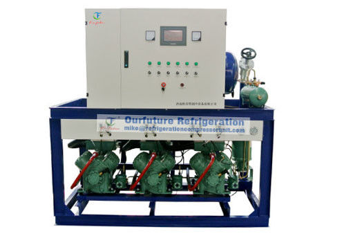 PLCの自動制御システムとの-18℃の子ヒツジの低温貯蔵のためのR404a Bitzerの冷凍の圧縮機の単位